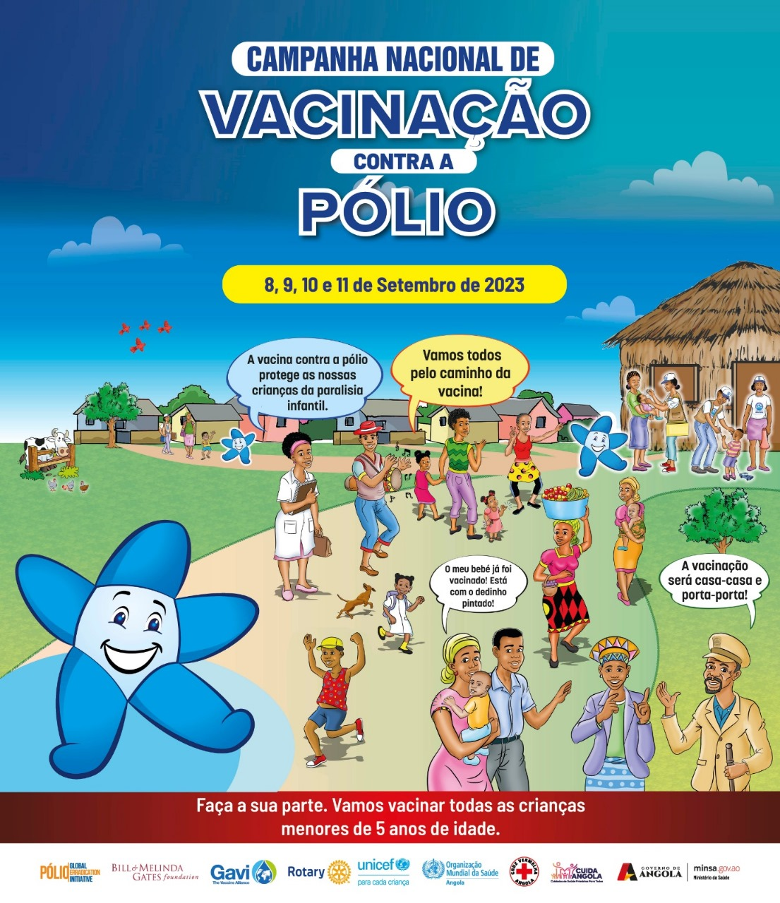 Read more about the article NATIONAL POLIO VACCINATION CAMPAIGN IN ANGOLA -8, 9 , 10 and 11 SEPTEMBER